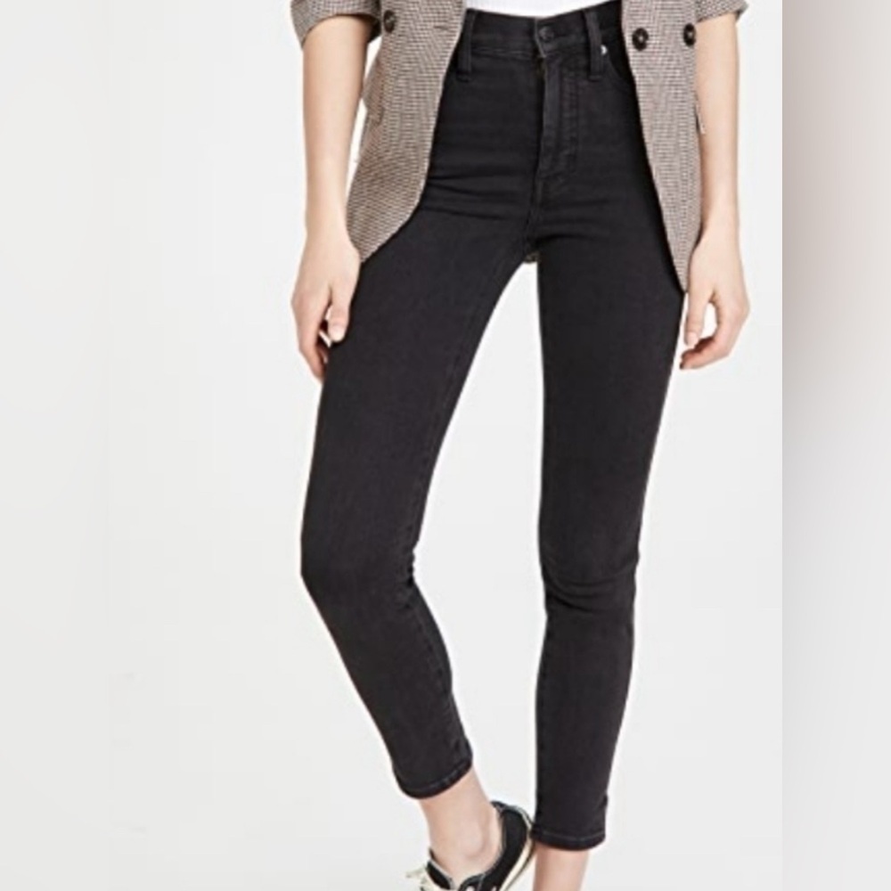MADEWELL 10” High-rise Skinny Black Jeans, Size 28